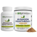 BiOptimizers Magnesium Breakthrough 4.0, (60 κάψουλες) & Mushroom Breakthrough σκόνη (Salted Caramel, 15 εξυπηρετούν) - φυσικό ύπνο και εγκέφαλο Superfood & συμπλήρωμα Bundle