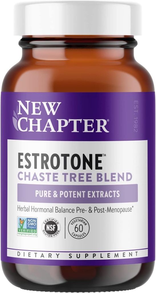 Νέο Κεφάλαιο Εμμηνόπαυση συμπλήρωμα - Estrotone Herbal Hormone-Balance Blend με μαύρο Cohosh για τη μείωση Hot Flashs & Night Sweats - 60 ct Χορτοφαγική κάψουλα
