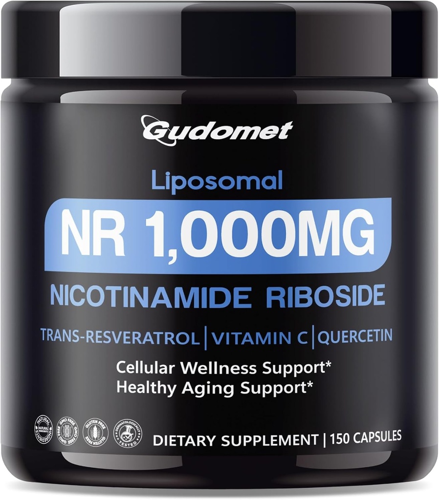 Liposomal NR (Nicotinamide Riboside) with Trans-Resveratrol, Vitamin C & Quercetin – Supports Cellular Wellness & Healthy Aging -150 Capsules- Made in The USA