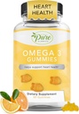 Pure By Nature Ωμέγα 3 Gummies για ενήλικες & παιδιά, Ωμέγα 3 συμπληρώματα λιπαρών οξέων με Ωμέγα 3 6 9 για υποστήριξη κυκλοφορίας, Όχι ιχθυέλαιο Orange Flavor Omega Gummies, 60 ημέρες εφοδιασμού (60 Count)