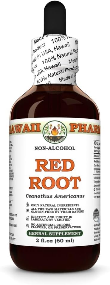 Hawaii Pharm Red Root Alcohol-Free Extract, Γλυκερίτης για Καρδιά και Λεμφική Ευεξία, Προωθεί Digestive Άνεση, Βοηθήματα Αποτοξίνωση, Υποστηρίζει Ισορροπία και Απορρόφηση θρεπτικών συστατικών - 2 fl.oz