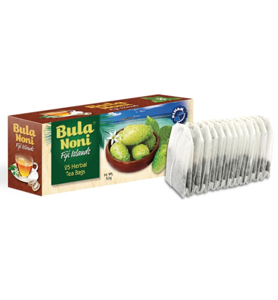 Bula Noni - Noni Herbal Τσάι - 25 Τσάι Τσάι (50g) Αγνή Κεϋλάνη Πράσινο Τσάι, Φτιαγμένο με φύλλα φρούτων Noni ...