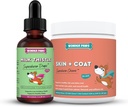 WONDER PAWS milk Thistle Drops Plus Skin + Coat Soft Chews - για σκύλους ήπαρ και νεφρά Υποστήριξη, Detox & Δέρμα και παλτό Υγεία - Γαϊδουράγκαθο γάλακτος 2 ουγγιά - Δέρμα + παλτό 70 μάσημα