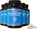 Zentastic Magnesium Complex - 600 Κάψουλες Μαγνησίου - Χηλικό Γλυκινικό Μαγνήσιο, Κακό, Ταυρικό & Γαλακτικό - Οστά Στήριξης, Μύες