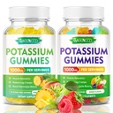 Κάλιο Κιτρικό Gummies 1000mg, Υψηλής Ικανότητας Συμπληρώματα Κάλιο Gummies για ενήλικες γυναίκες και άνδρες, Κάλιο Gummies πόδι στήριξης Κράμπες & μυϊκή υγεία, ανανά & μικτή γεύση φρούτων