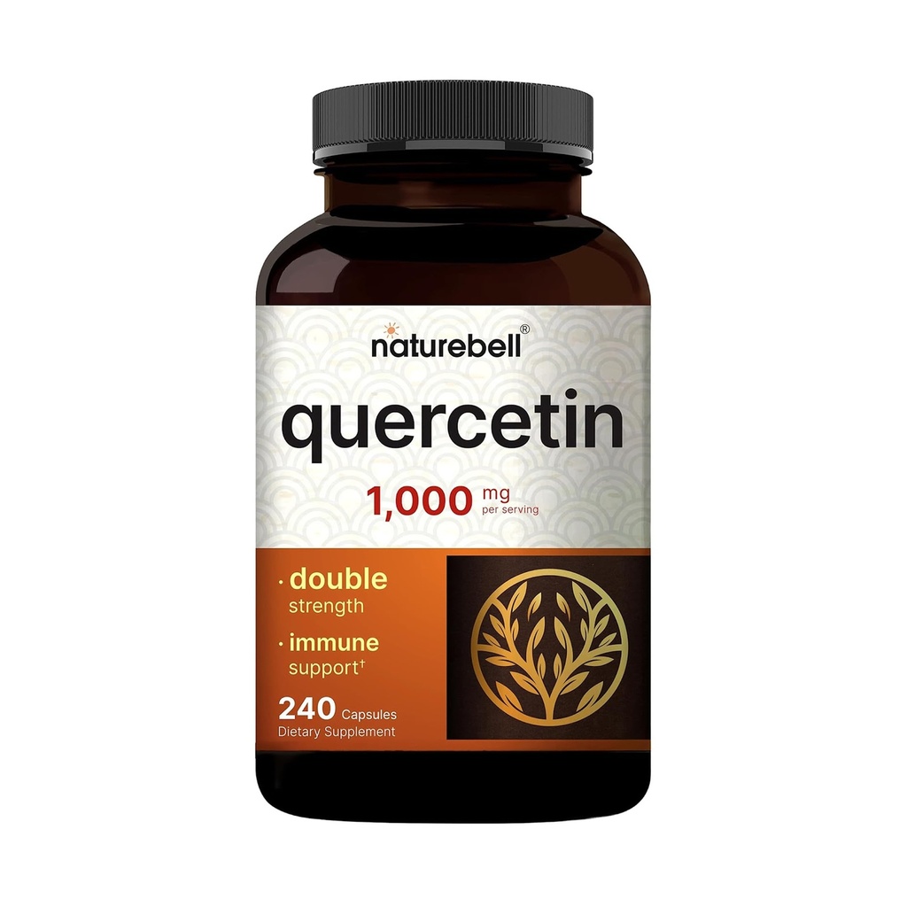NatureBell Quercetin 1,000mg - 240 Capsules - Ultra Strength Supplement for Healthy Immune Support* - Quercetin Dihydrate from Sophora Japonica - Bioavailable Form