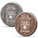 Viking Revolution Citrus and Sandalwood Beard Balm - Βούτυρο με λάδι Argan, Μαλακτικό με λάδι Jojoba, Ενυδατικό με κερί μέλισσας - Κερί για άνδρες με βούτυρο Mango (2oz, 2 Pack)