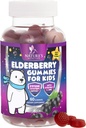 Kids Immune Support Elderberry Gummies - Daily Children's Vitamins C, Zinc & Kids Immunity Support Gummy - Nature's Sambucus Elderberry Supplement, Vegan, Gluten-Free, Tasty Berry Flavor - 60 Gummies