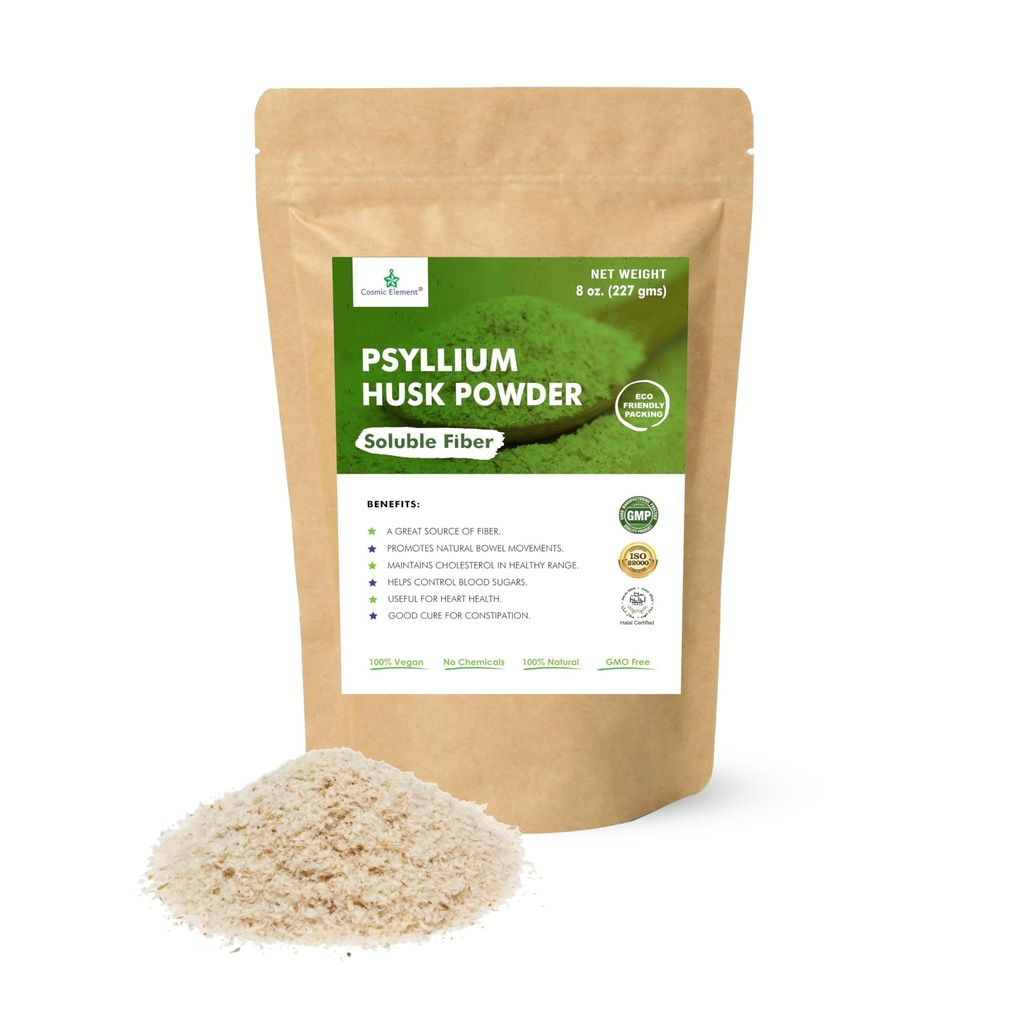 Κοσμικό στοιχείο 100% Καθαρή σκόνη Psyllium Husk Βιολογικό – Πρόσθετο ινών λεπτού εδάφους για την κανονικότητα & Κέτο 