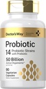 Doctor's Way Probiotic Supplement | 50 Billion Active Organisms | 90 Capsules | 14 Strains with Prebiotic | for Men and Women | Vegetarian, Non-GMO, Gluten Free