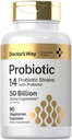 Doctor's Way Probiotic Supplement | 50 Billion Active Organisms | 90 Capsules | 14 Strains with Prebiotic | for Men and Women | Vegetarian, Non-GMO, Gluten Free