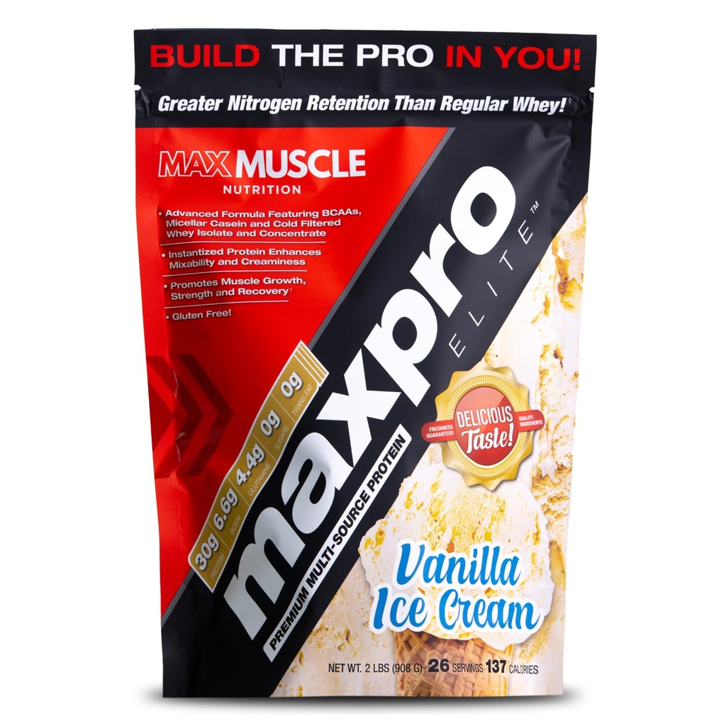 Max Muscle Maxpro Elite Whey Protein Powder 