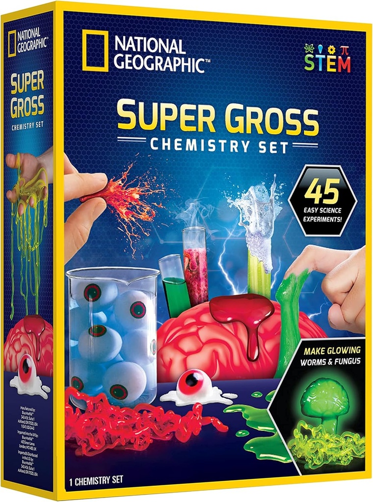 National Geographic Gross Science Kit - 45 Gross Science Experiments- Dissect a Brain, Make Slime, Creepy STEM Project for Boys and Girls, Γενέθλια Δώρα για Παιδιά 8-12 ( Αποκλειστικό)