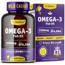 Omega-3 Fish Oil, 3500 mg, Υψηλή EPA & DHA – Δεν Fishy Γεύση, Easy to Swallow, Burpless, Natural Lemon – Υποστηρίζει την καρδιά, τον εγκέφαλο και κοινή υγεία – 90 Softgels – Wild Caught.
