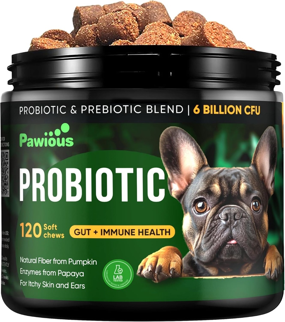 Probiotics for Dogs - Digestive Enzymes Gut Flora, Digestive Health, ανοσοποιητικό σύστημα - Υποστήριξη Διάρροιας, Ichy Skin, Αλλεργίες - Κολοκύθα, flaxseed Meal, Papaya Powder - Προβιοτικά Chews for Dogs