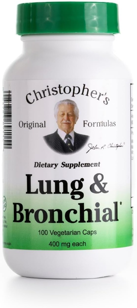 Christopher's Original Formulas Lung & Bronchial Formula - Καθαρίστε τον πνεύμονα για τους καπνιστές - Υποστηρίζει το αναπνευστικό σύστημα με την συνεργιστική ανάμειξη των βοτάνων