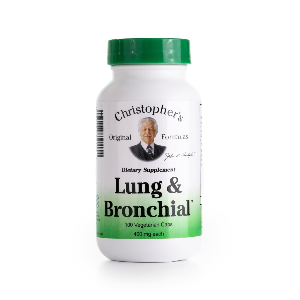 Christopher's Original Formulas Lung & Bronchial Formula - Καθαρίστε τον πνεύμονα για τους καπνιστές - Υποστηρίζει το αναπνευστικό σύστημα με την συνεργιστική ανάμειξη των βοτάνων