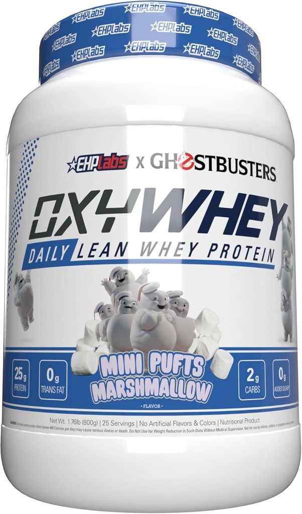EHP Labs OxyWhey πρωτεΐνη Whey Isolate – 25g υψηλής πρωτεΐνης, χαμηλής υδατανθράκων, χωρίς ζάχαρη αντικατάσταση γεύματος – Lean Whey σκόνη για την αποκατάσταση των μυών – μη GMO, χωρίς γλουτένη – 25 σερβίρεται – Marshmallow