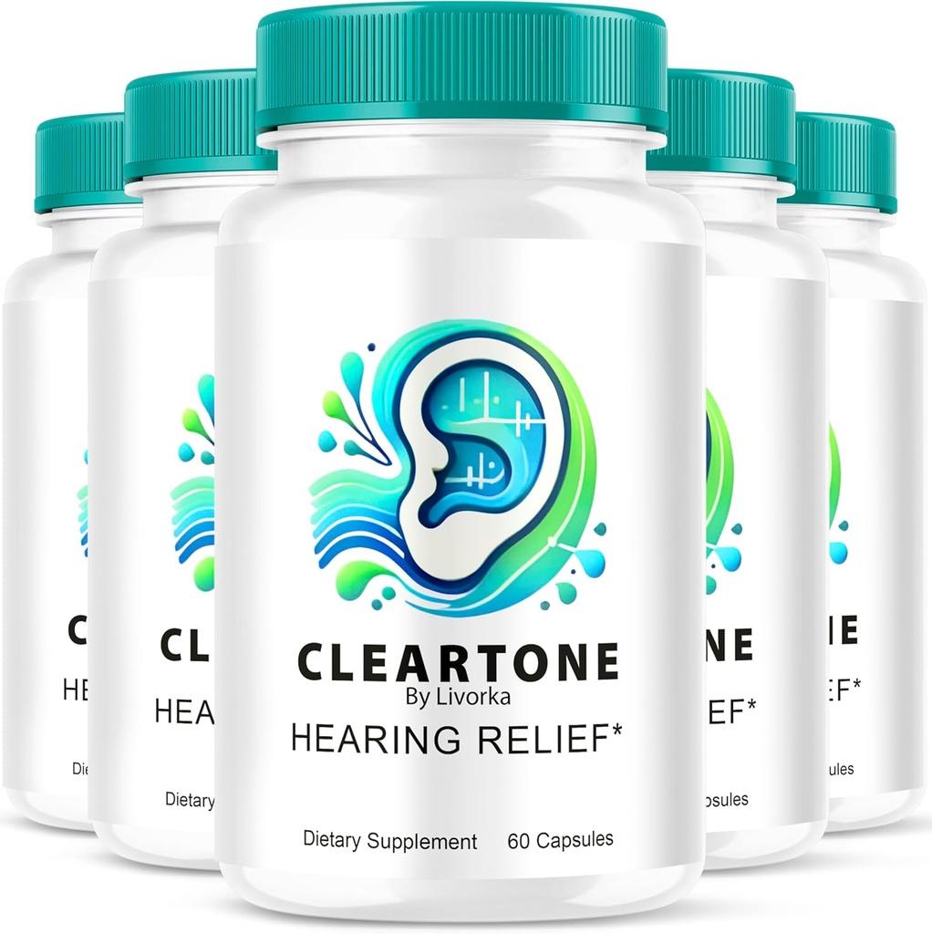 (5 Συσκευασία) Καψάκια Cleartone, χάπια αυτιών Cleartone, χάπια τόνου για την ακοή, χάπια Cleartone Επίσημη Κάψουλες Σύνθετη Φόρμουλα, χάπια Cleartone Κριτικές, Clear Tone για τη συνολική υγεία του αυτιού, 300, 5 Μήνες