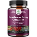 Υψηλής αντοχής κάψουλες καρπού Hawthorn - καθαρό αντιοξειδωτικό συμπλήρωμα καρπού Hawthorn με εκχύλισμα φύλλων & λουλουδιών 4:1 για υγιή καρδιά & πέψη - Υποστήριξη ενέργειας για άνδρες & γυναίκες - 120 Count Pack
