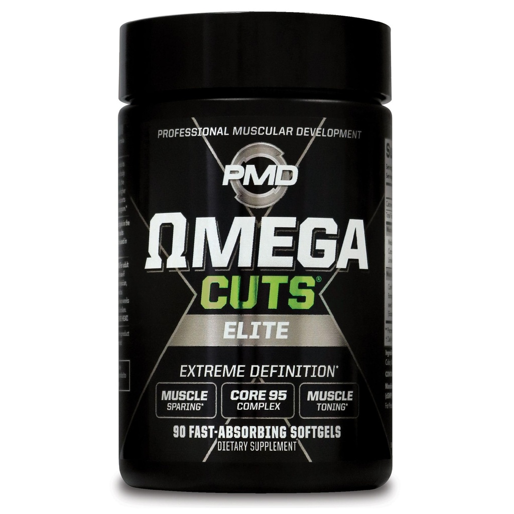 PMD Sport Omega κόβει Elite Fat Loss-Muscle Defining Formula - Ωμέγα λιπαρά οξέα, MCT και CLA για τους μυς Ορισμός και συντήρηση - Keto φιλικό για γυναίκες και άνδρες - διεγερτικό δωρεάν (90 Softgels)