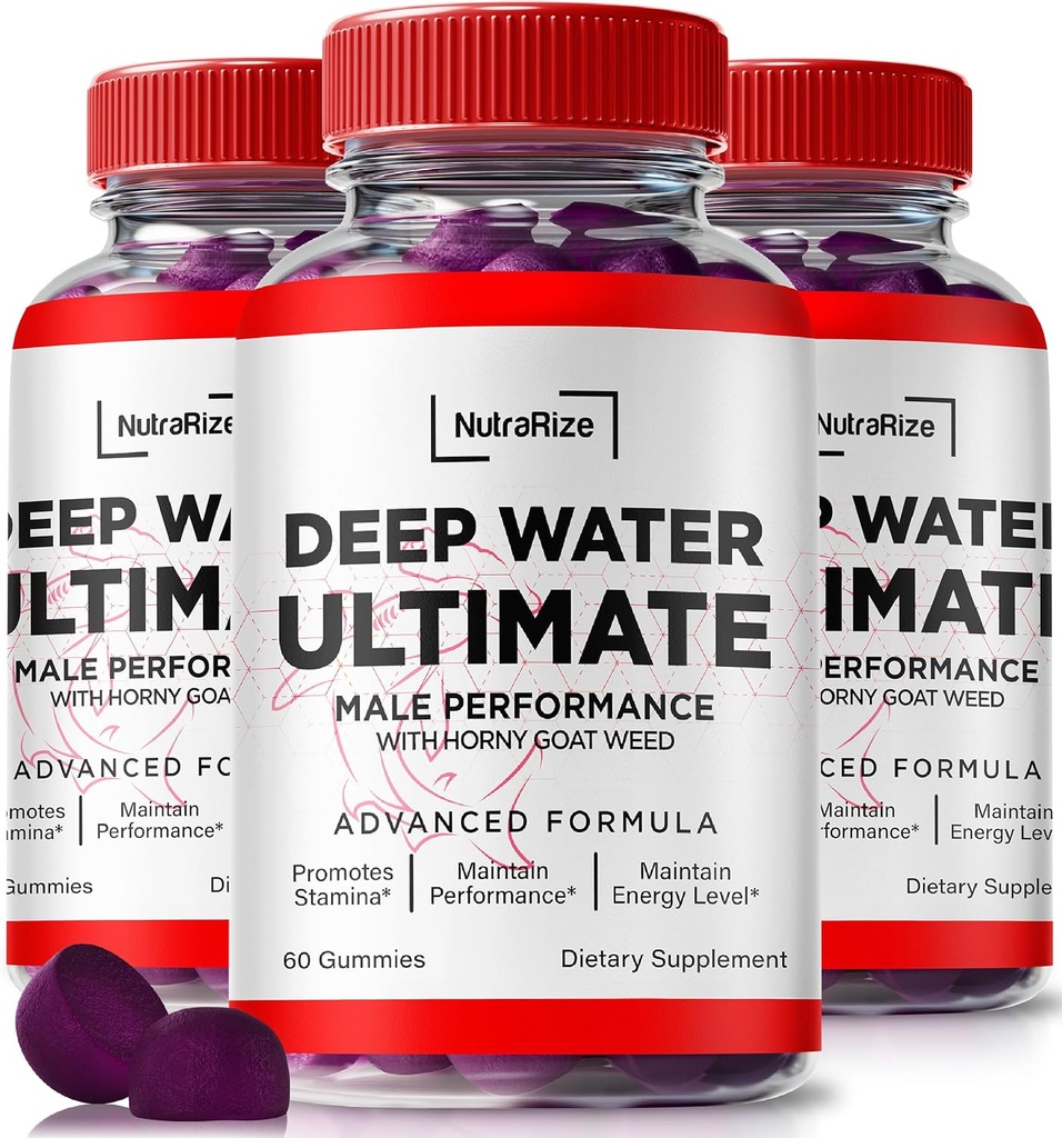 NutraRize (3 Pack) Deep Water Ultimate Male Gummies - Official Deep Water Male Essentials, Premium Deepwater Ultimate Gummies for Men, Deep Water Ultimate Male Gummy, Performance Review (180 Gummies)