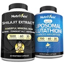 Nutrivein Premium Shilajit Κάψουλες & Liposomal Glutathion Συμπλήρωμα Δέσμη: Υψηλής Απορρόφησης Γλουταθιόνη Liposomal & Shilajit Κάψουλες για άνδρες & γυναίκες - Ήπαρ, Detox, & Ζωτικότητα