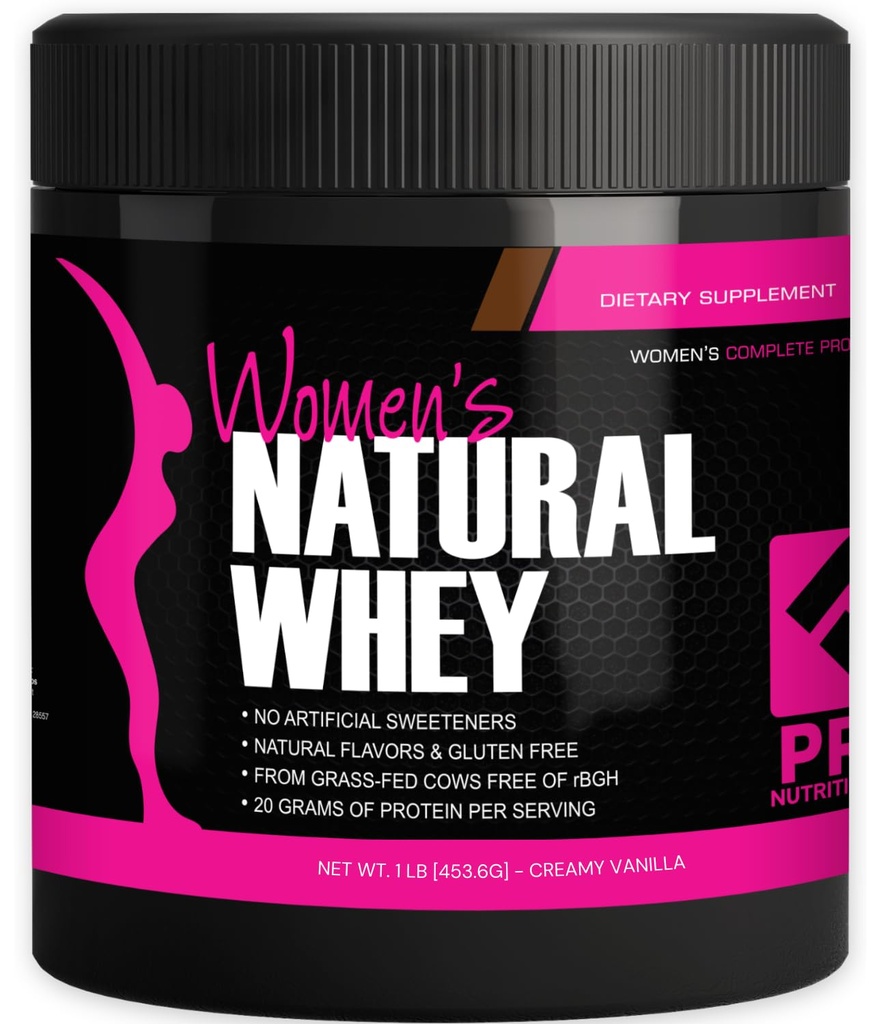 Whey Protein Powder για τις γυναίκες Βανίλια σκόνη - χαμηλή υδατανθράκων χωρίς γλουτένη χόρτο-Fed rBGH-free - Υποστηρίζει απώλεια βάρους - Φυσικό Stevia Sweated Protein Shake, 20g (Creamy Vanilla, 1lb)