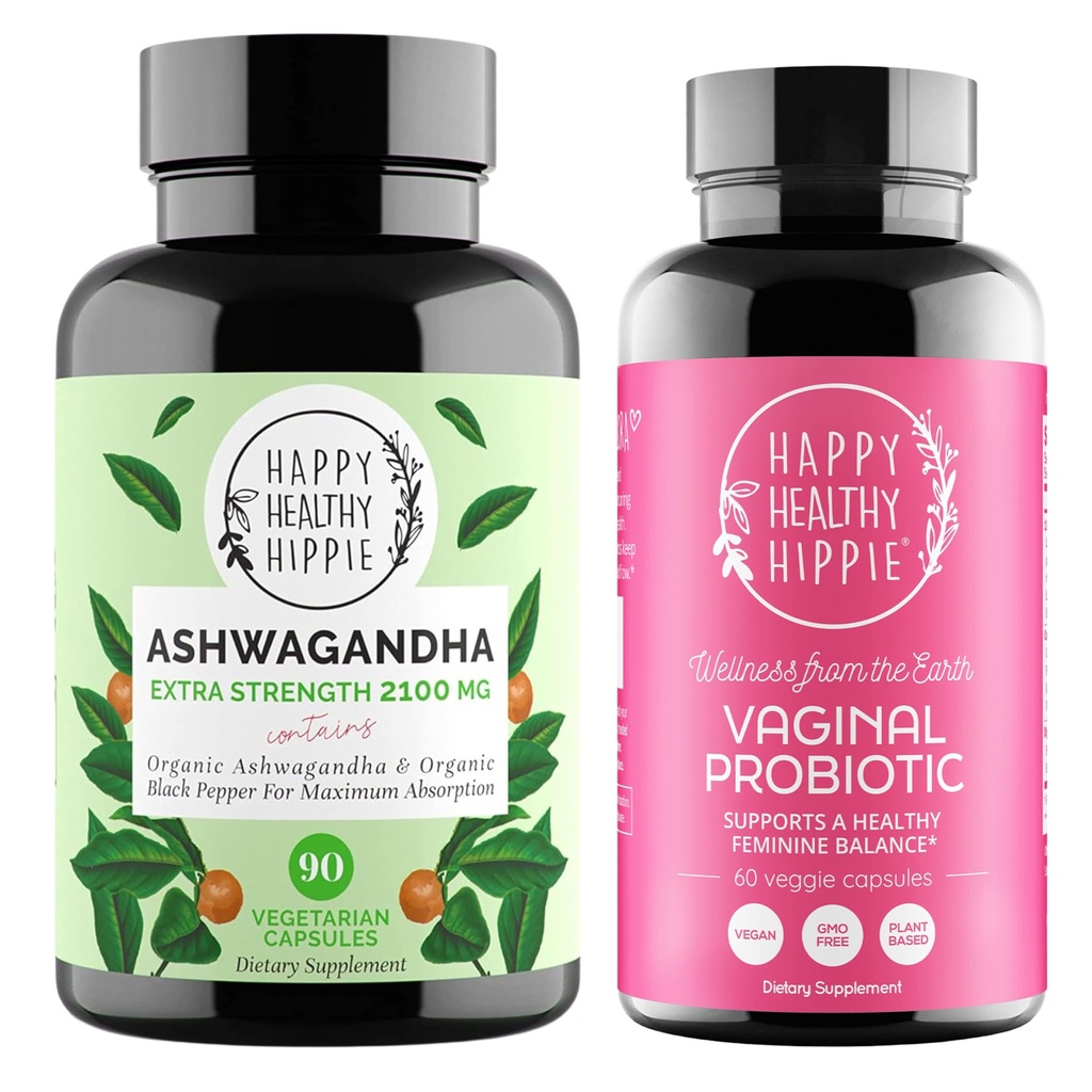 Happy Healthy Hippie Vaginal Probiotics for Women & Organic Ashwagandha