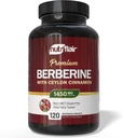 NutriFlair Berberine with Ceylon Cinnamon 1450mg Supplement – 120 Capsules | High Potency Formula with Berberine HCl & Organic Ceylon Cinnamon | Non-GMO, Vegan, Gluten-Free