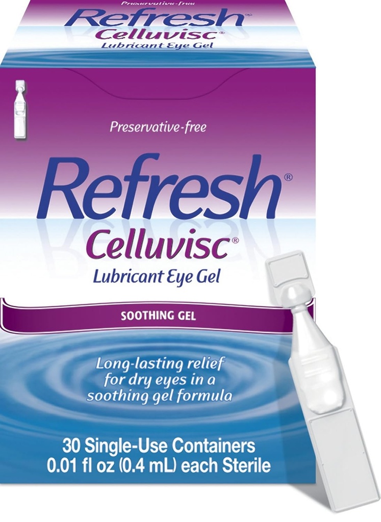 Ανανέωση λιπαντικού Celluvisc Gel ματιών για ξηρά μάτια, συντηρητικές-free σταγόνες, 0.01 Fl Oz μόνο-χρήση εμπορευματοκιβώτια, 30 κόμης