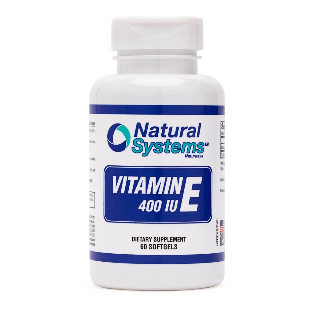 Vitamin E 60 Softgels 400 IU by Natural Systems - Vitamin E Συμπληρώματα Ανοσοποιητικού Συστήματος Υποστήριξη * - Vitamin E Softgels Δερμοκαλλυντική Φροντίδα - Φυσική Βιταμίνη E Μη-Ζάχαρη, Μη Τεχνητές Γεύσεις ή Συντηρητικά