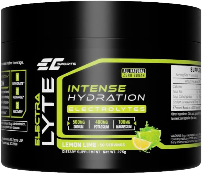 EC Sports ElectraLyte - Συμπλήρωμα σκόνης ηλεκτρολυτών - Zero Sugar Electrolytes Drink Mix for Mineral Hydration - Real Fruit Extracts & Premium Electrolyte Powder - 50 Σερβιέτες