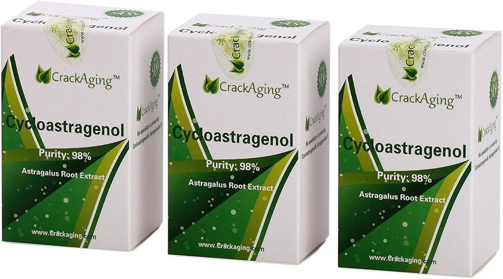 Super-Absorption Cycloastragenol 98% telomere | Cellular Vitality Supplement | DNA & Immune Support (10mg/Cap, 30caps/Bottle, 90 caps in 3 Bottles)