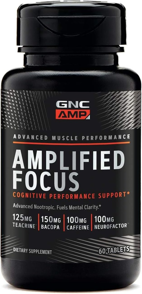 GNC AMP Ενισχυμένη Εστίαση, 60 δισκία, Καύσιμα Διανοητική Καθαρότητα