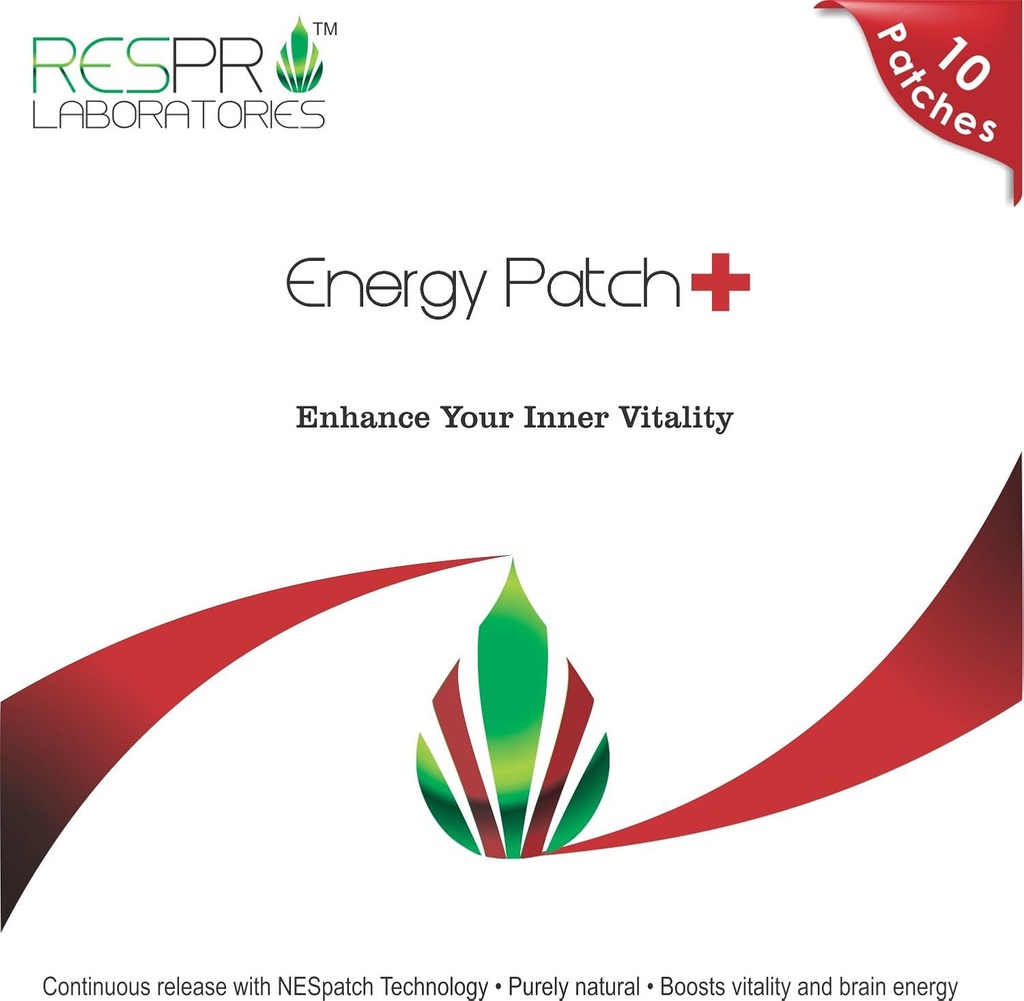 Respro Labs Natural Guarana και CoQ10 Energy Patch Plus, Συνεχής κυκλοφορία, 10 Patches