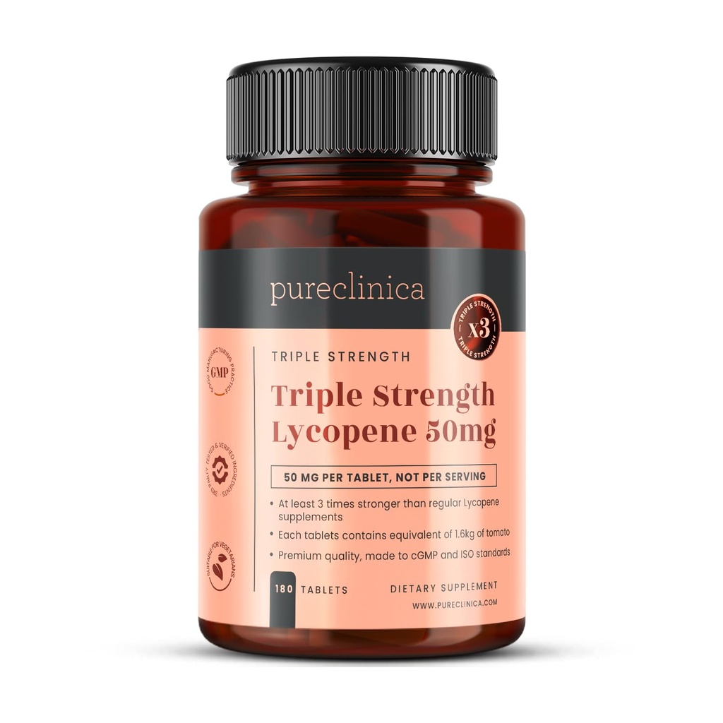 Pureclinica Lycopene 50mg x 180 δισκία (6 μήνες προσφοράς). 300% Περιεκτικότητα των Τακτικών δισκίων λυκοπενίου