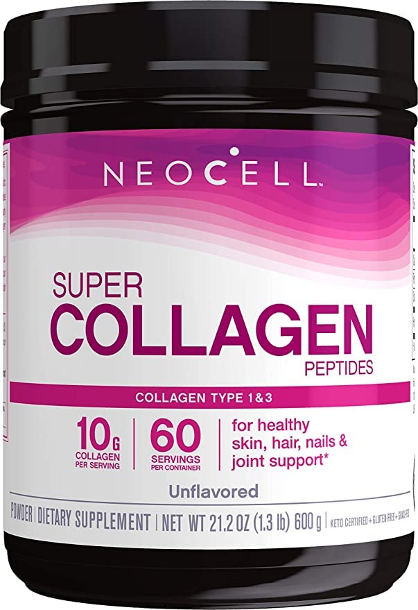NeoCell Super Collagen Peptides, Grass-Fed Collagen Τύποι 1 και 3, Unflavoured, 21.2 Ουγγιά (Package May Vary)