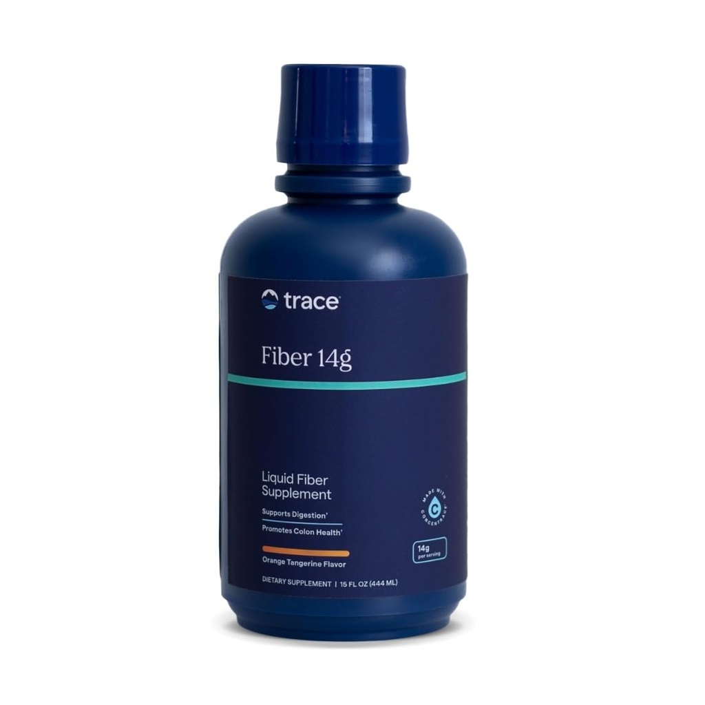 Trace Minerals Fiber 14g - Συμπλήρωμα ινών για την υγεία του παχέος εντέρου & Digestive Υποστήριξη - Ισορροπημένη Χλωρίδα κόκκων - Συμπλήρωμα υγρού - Χωρίς γλουτένη - Vegan - Πορτοκαλί Γεύση Tangerine - 15 fl oz (15 σερβίτσια)