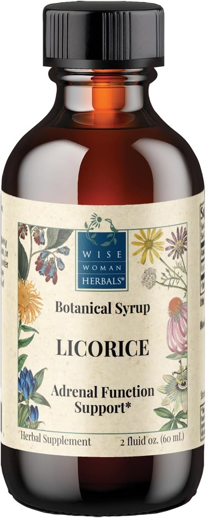 Wise Woman Herbals Botanical Syrup Licorice Botanical Syrup (Formerly Solid Extract) 4:1, χωρίς αλκοόλ, Herbal Digestive Comfort, Επινεφρική Ισορροπία, Ανοσοποιητική, Αναπνευστική & Υγιεινή Ανταπόκριση Υποστήριξη, 2 Fl Oz