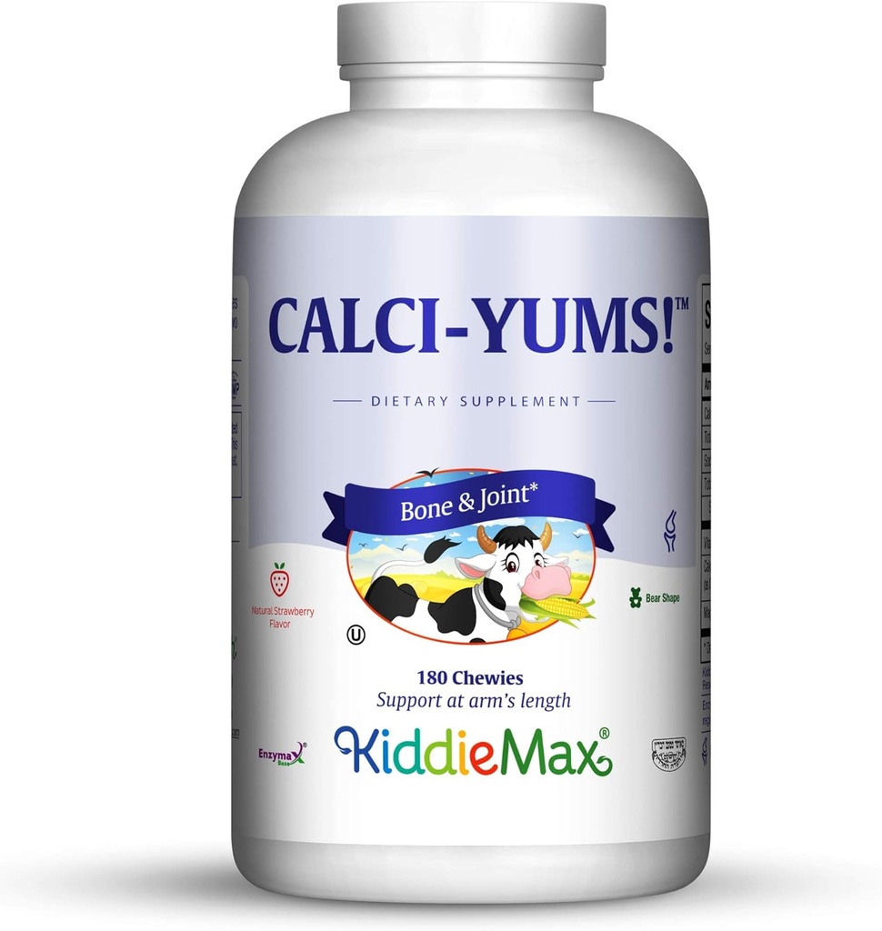 Maxi Health KiddieMax CalciYum - CalciYum! - Γεύση -Ζωικό σχήμα Chewies - Kosher (180 κόμης)