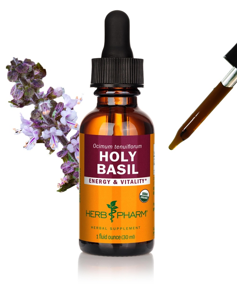 Herb Pharm Certified Organic Holy Basil (Tulsi) Extract for Energy and Vitality, 1 Ουγγιά (DBAS01)