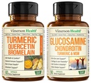 Quercetin με Bromelain και Turmeric Κουρκουμίνη & Γλυκοσαμίνη Chondroitin MSM και Turmeric κοινό συμπλήρωμα υποστήριξης