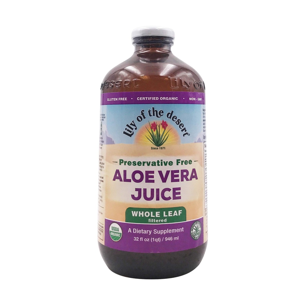ΛΙΛΙΑ ΤΟΥ ΚΑΤΑΝΑΛΩΤΟΥ Organic Aloe Vera Whole Leaf Preservative Free, 32 FZ