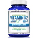 Βιταμίνη K2 MK7 (MenaQ7) 100 mcg w/Coconut Oil για την ανώτερη απορρόφηση, συμπλήρωμα διατροφής, 120 Vegan Liquid Κάψουλες για την υποστήριξη της αντοχής των οστών & της πυκνότητας για ενήλικες γυναίκες & άνδρες