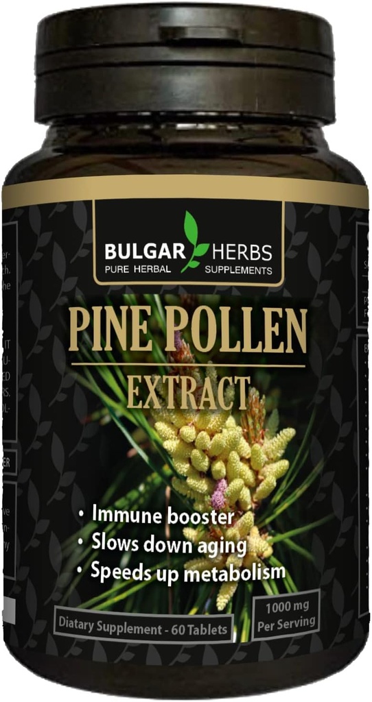 Ακατέργαστα οργανικά Pine Pollen δισκία – 60 Count 