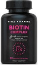 Vital Vitamins Biotin Complex Χάπια - με Υαλουρονικό Οξύ, MSM, Collagen, & Βιταμίνη C - Συμπλήρωμα για Μαλλιά, Δέρμα, & Καρφιά - 60 Κάψουλες