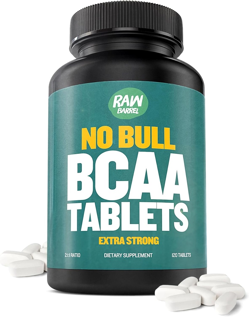 BCAA Tablets 1000 mg - Διακλαδισμένη αλυσίδα Amino Acids συμπλήρωμα για την αποκατάσταση των μυών & την ενέργεια - Προ ή μετά την προπόνηση BCAAs για άνδρες & γυναίκες - 120 χάπια - Φυσικό, καθαρό, χωρίς ΓΤΟ