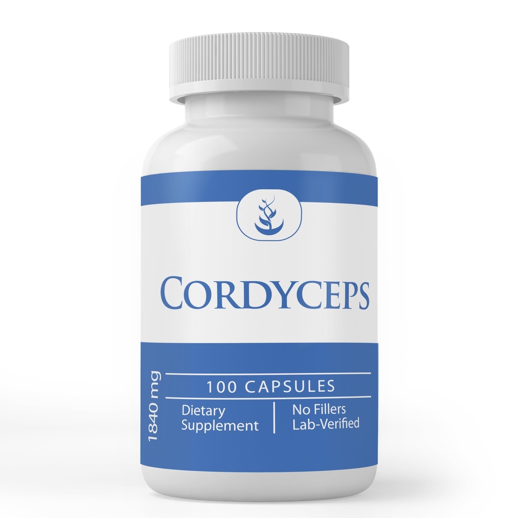 Αμιγώς πρωτότυπα συστατικά Cordyceps, (100 κάψουλες) Πάντα καθαρό, χωρίς πρόσθετα ή πληρωτικά, Εργαστήριο Επαληθευμένο