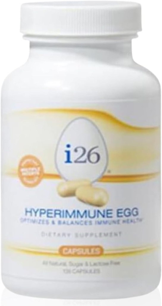 Youngevity i26® Hyperimmune Egg Capsules – Ανοσοποιητική και Πειθητική Υποστήριξη – Hyperimmune Egg Powder Supplement – Μη ΓΤΟ, Χωρίς Γλουτένη, Χωρίς Λακτόζη, 135 Κάψουλες
